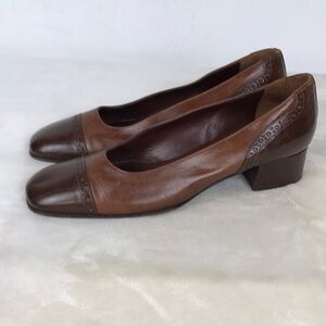 Vintage Simard Elegant Brown Leather Women's Shoes